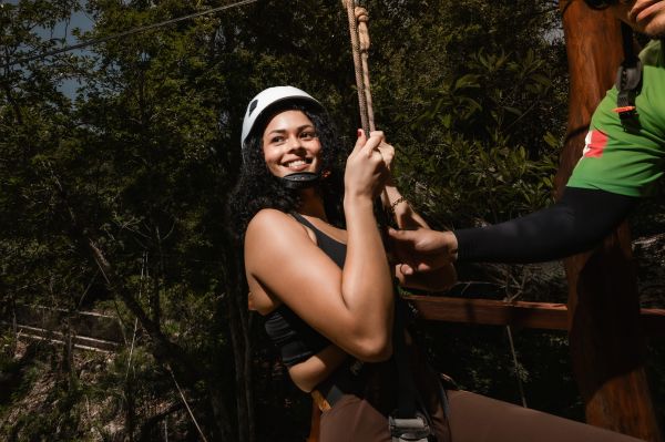 Zipline over jungle